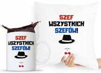 Zestaw Poduszka + Kubek Dla Szefa Szefowej Prezent Z Nadrukiem Ze Zdjęciem