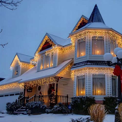 LAMPKI OŚWIETLENIE ŚWIĄTECZNE ZEWNĘTRZNE SOPLE LED ŚWIATEŁKA OGRODOWE DOM na Arena.pl