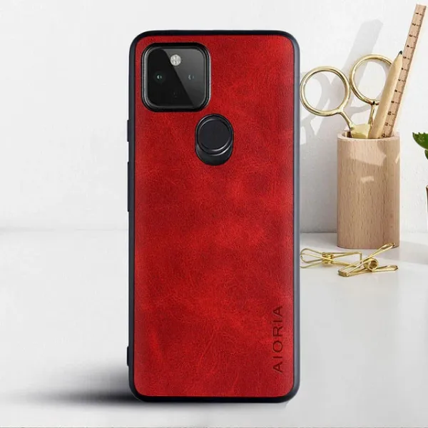 Etui AIORIA Vintage LEATHER do Google Pixel 5A 5G czerwony zdjęcie 1