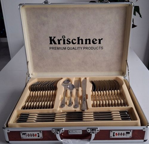 KOMPLET SZTUĆCÓW ZESTAW SZTUĆCÓW NA 12 OSÓB SZTUĆCE POŁYSK WALIZKA 72 EL. na Arena.pl