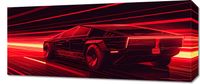 Obraz 70x30cm Prędkość w Czerwonym Neonie