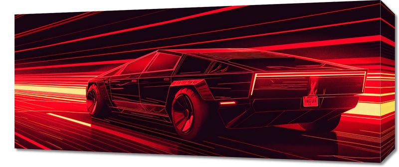 Obraz 70x30cm Prędkość w Czerwonym Neonie zdjęcie 1