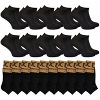 10 x SKARPETY STOPKI MĘSKIE BAWEŁNIANE CZARNE 43/46
