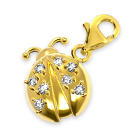 ZŁOTY CHARMS BIEDRONKA Z CYRKONIAMI PRÓBA 333 ZAWIESZKA DO BRANSOLETKI