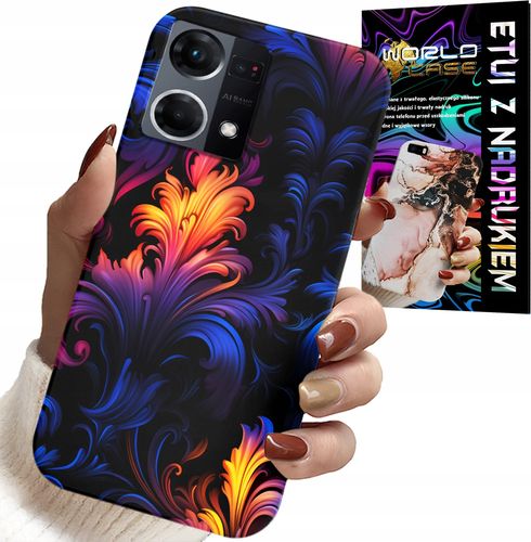 ETUI DO OPPO RENO7 4G - ABSTRAKCYJNE KOLOROWE WZORY + FOLIA na Arena.pl