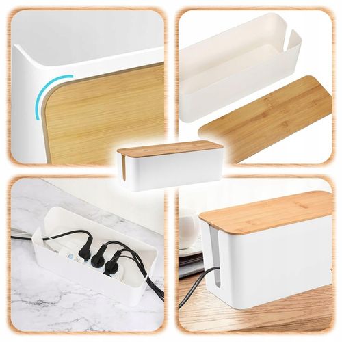 ORGANIZER NA KABLE POJEMNIK PUDEŁKO LISTWE KABLI PRZEWODY DREWNIANA na Arena.pl