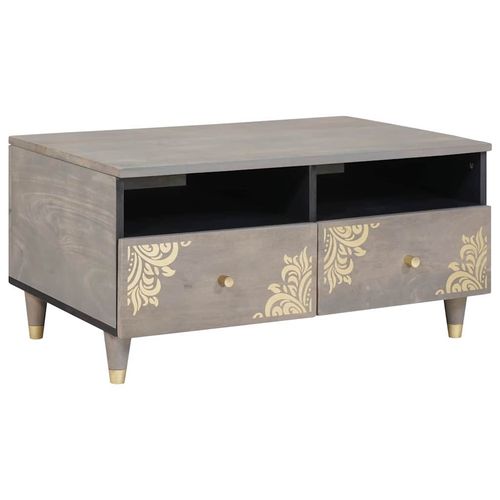 Stolik kawowy Szary 80 x 54 x 40 cm lite drewno mango na Arena.pl