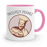 Kubek Różowy Dla Piekarza Najlepszy Piekarz Z Nadrukiem Ze Zdjęciem