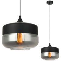 LAMPA wisząca MOLINA MDM-2380/1 BK+SG Italux skandynawska OPRAWA szklany ZWIS czarny przydymiony