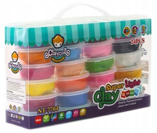 MAGICZNA plastelina masa plastyczna PIANKOLINA CLAYDOLL 24 sztuki + Nożyki na Arena.pl