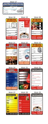 NAKLEJKI WYMIANA OLEJU ROZRZĄDU serwisowe 100 szt na Arena.pl