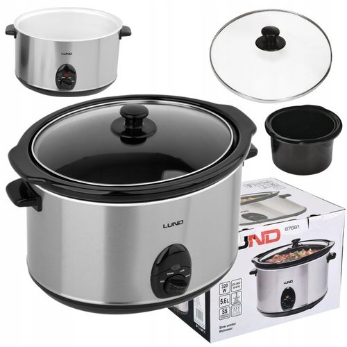 LUND WOLNOWAR GARNEK CERAMICZNY SLOW COOKER INOX LCD 320W 5,6L 3TRYBY na Arena.pl