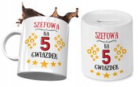 Dla Szefowej Zestaw Kubek + Skarbonka Prezent Z Nadrukiem Ze Zdjęciem
