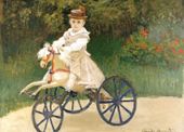 Plakat 18x13cm Jean Monet on His Hobby Horse, Monet Vintage