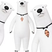 DMUCHANY KOSTIUM NIEDŹWIEDŹ POLARNY BIAŁY MIŚ NA HALLOWEEN PARTY