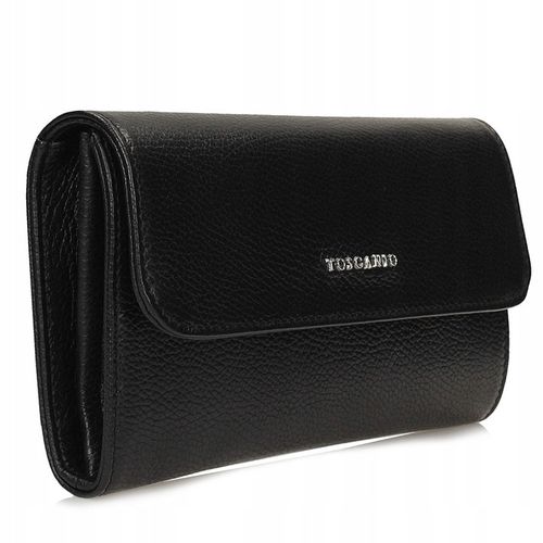 Kopertówka Damska Skóra Naturalna Elegancka Wyjściowa Pojemna Czarna E68 na Arena.pl