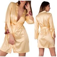 SZLAFROK DAMSKI SATYNOWY WIĄZANY ELEGANCKI S/M