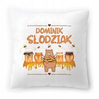 Poduszka Dla Dominika Na Urodziny Ze Zdjęciem Na Prezent Biała 40X40 Cm