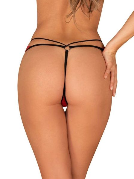 Kuszące, Czerwone Stringi - Obsessive Mettia L/XL zdjęcie 2