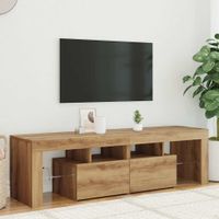 Szafka pod TV z oświetleniem LED, dąb artisan, 140x36,5x40 cm