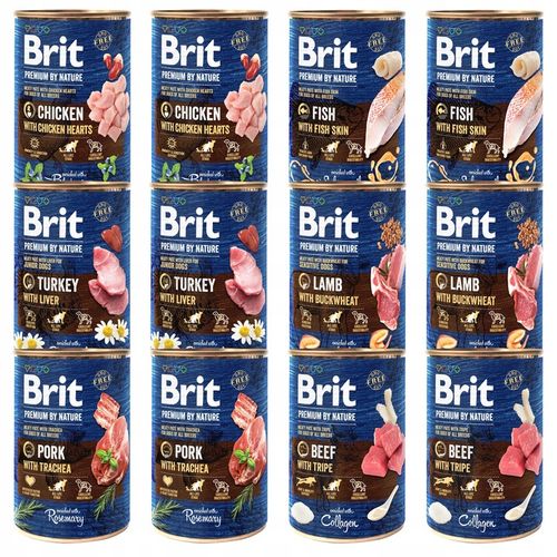 BRIT BY NATURE Karma mokra dla psa mix smaków 12 x 400g na Arena.pl