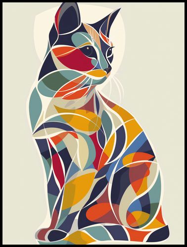 Plakat 75x100cm Kalejdoskopowy Kot na Arena.pl