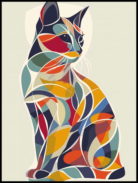 Plakat 75x100cm Kalejdoskopowy Kot zdjęcie 2