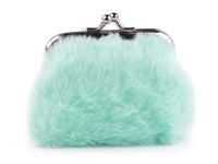 Portmonetka, bilonówka pluszowa miętowa