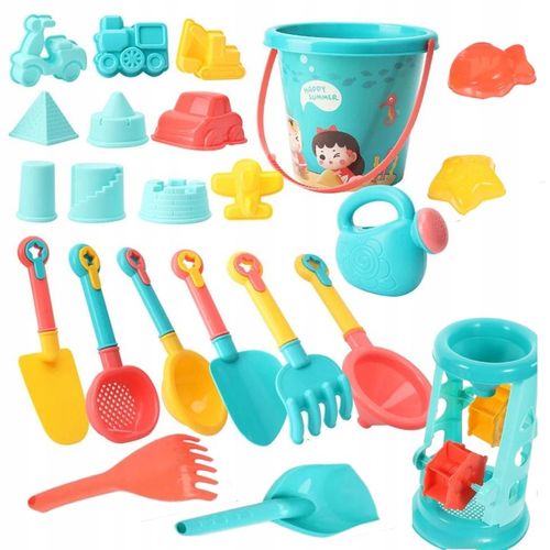 ZABAWKI DO PIASKU NA PLAŻE FOREMKI WIADERKO ŁOPATKA KONEWKA ZESTAW XXL na Arena.pl