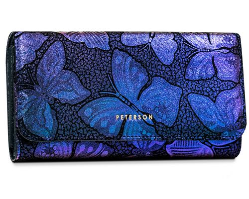 duży portfel damski ze skóry naturalnej na zatrzask - peterson na Arena.pl