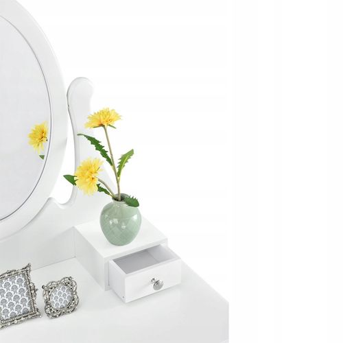 TOALETKA KOSMETYCZNA BIAŁA z LUSTREM + TABORET na Arena.pl