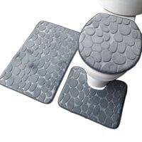 Dywaniki łazienkowe antypoślizgowe miękkie szary funkcyjny zestaw 3 sztuk