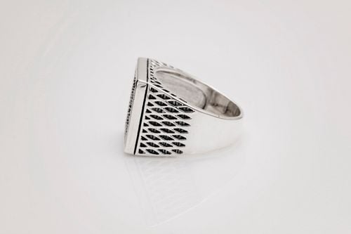 srebrny męski sygnet z markazytami na Arena.pl