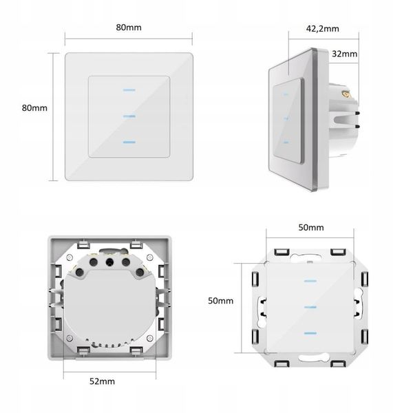 Przełącznik Włącznik 3 obwód ZigBee TUYA Przycisk PSMART Biały Szkło zdjęcie 8