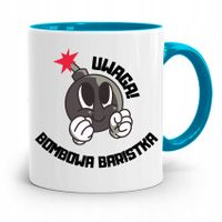 Dla Baristy Baristki Kawiarki Kubek Błękitny Z Nadrukiem Ze Zdjęciem