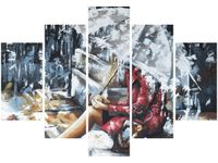 105CM 150CM OBRAZ 5 ELEM DESZCZOWA DZIEWCZYNA DRUK