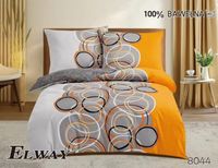 Pościel ELWAY satyna bawełniana 160x200cm POMARAŃCZOWA W KOŁA
