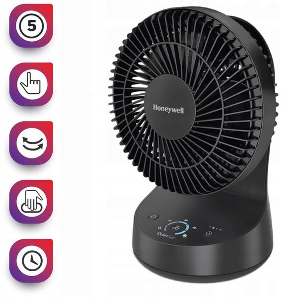 WENTYLATOR WIATRAK BIURKOWY HONEYWELL HTF337 5TRYBÓW CICHA PRACA TIMER zdjęcie 6