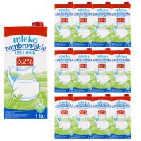 Mleko zambrowskie UHT 3,2 % 1 l  x 12 sztuk