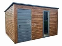 Schowek domek ogrodowy 3x3m drzwi okno jasny orzech drewnopodobny TKD318