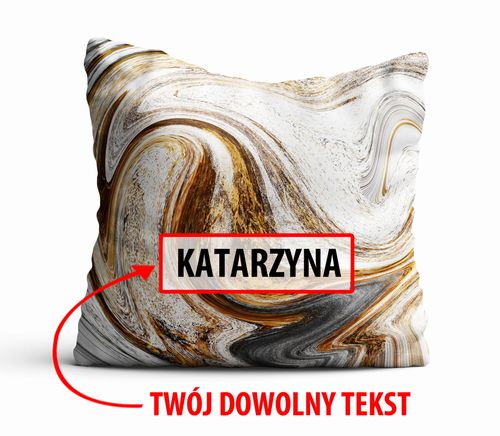 Poduszka Dekoracyjna MARMUR  z Twoim napisem M02 na Arena.pl