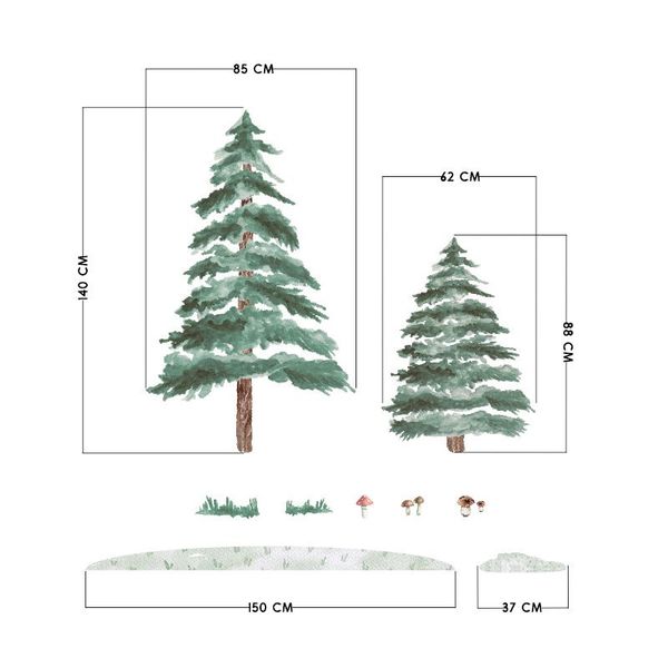 Naklejki Choinki / Świerki 2szt. DK313 zdjęcie 4