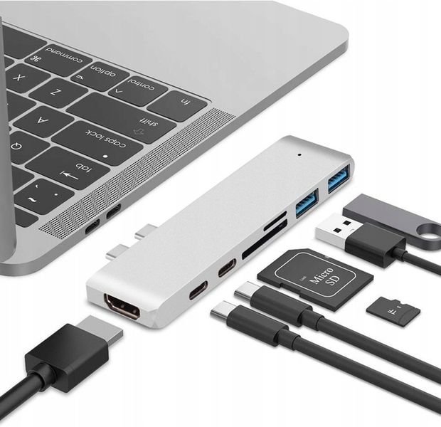 ADAPTER HUB PRZEJŚCIÓWKA USB-C USB THUNDERBOLT HDMI 4K DO MACBOOK PRO AIR zdjęcie 9