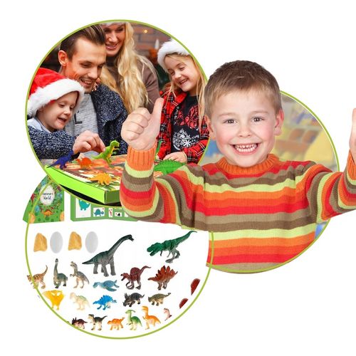 Kalendarz Adwentowy Świąteczny dla Dzieci 24 Dinozaury Kolejka Akcesoria na Arena.pl