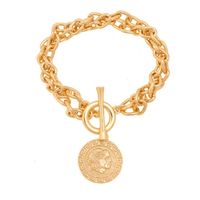 bransoletka 2 łańcuchy z monetą (b15/mon/25au)