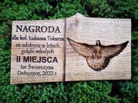 Nagroda statuetka odznaczenie na konkurs jubileusz gołąb loty ptaków gołębi