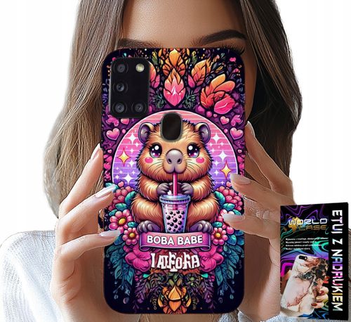 ETUI DO SAMSUNG GALAXY A21s - SŁODKA KAPIBARA Z SZEJKIEM, SUPER WZORY na Arena.pl