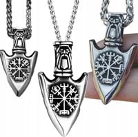 Naszyjnik Męski Stal Viking Nordycki Amulet Grot