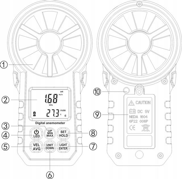 ANEMOMETER MIERNIK WIATRU DO KLIMATYZACJI WIATROMIERZ APLIKACJA BLUETOOTH zdjęcie 13