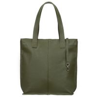VERA PELLE torebka damska skórzana shopper z długimi rączkami V523 oliwkowa